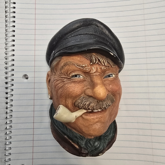 Vintage Legend Chalkware The Bargee Head 5.5" Authentic - Picture 1 of 6